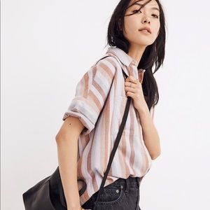 Madewell Flannel Courier Shirt in Sunrise Stripe